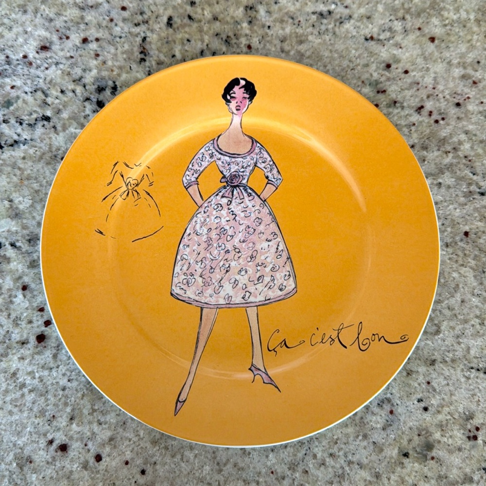 Rosanna Yellow and Black Dessert Plates Set - Picture 6 of 6